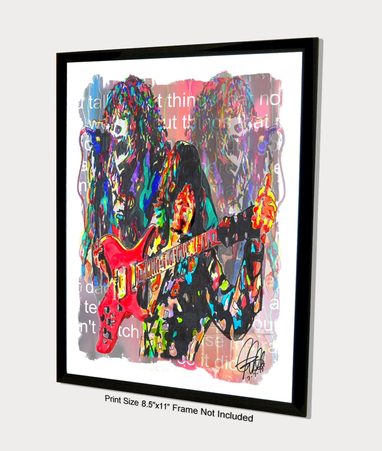 Aerosmith Steven Tyler Joe Perry Guitar Rock Music Poster Print Wall Art 8.5x11