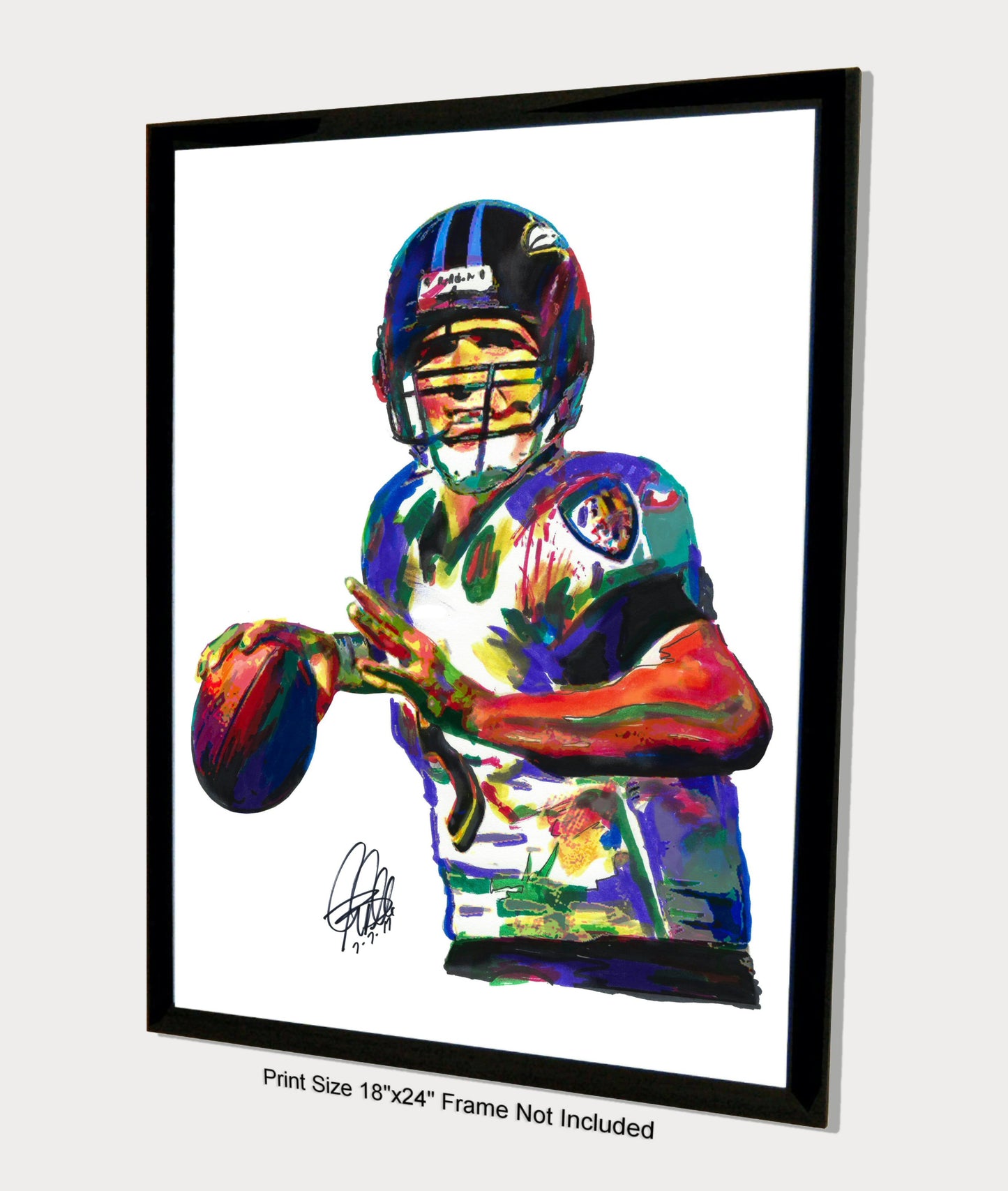 Joe Flacco Baltimore Ravens QB Football Sports Poster Print Wall Art 18x24