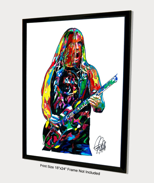 Jeff Hanneman Slayer Guitar Thrash Metal Poster Print Wall Art 18x24