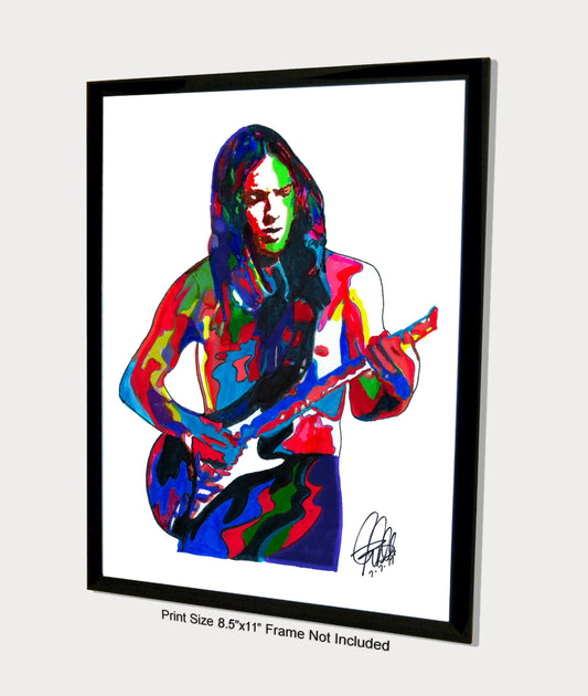 David Gilmour Pink Floyd Guitar Rock Music Poster Print Wall Art 8.5x11