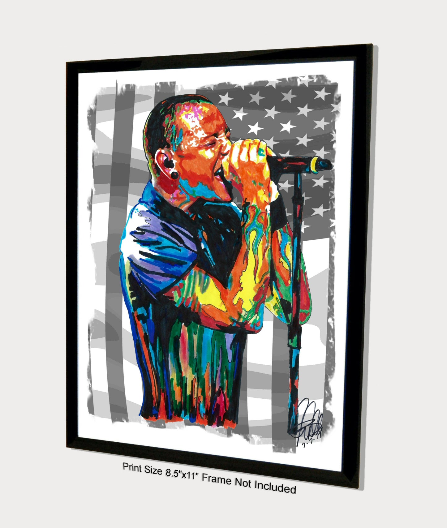 Chester Bennington Linkin Park Singer Rock Music Poster Print Wall Art 8.5x11