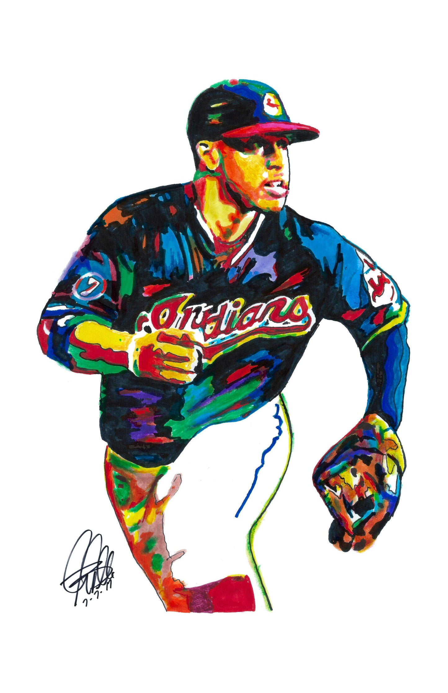 Francisco Lindor Cleveland Indians Baseball Sports Poster Print Wall Art 11x17