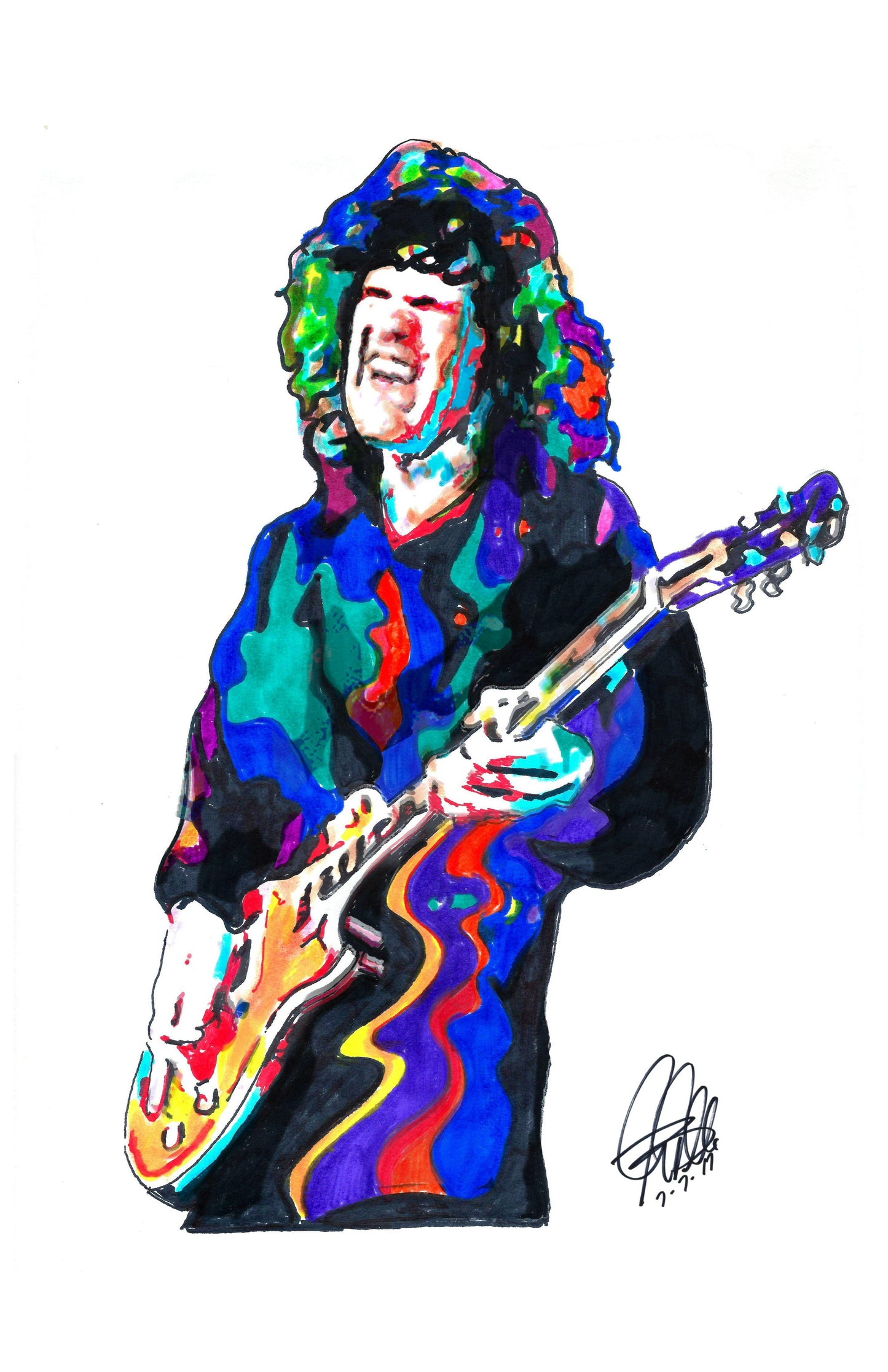 Gary Moore Singer Guitar Blues Rock Music Poster Print Wall Art 11x17