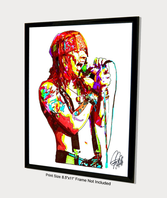 Axl Rose Guns N Roses Singer Rock Music Poster Print Wall Art 8.5x11