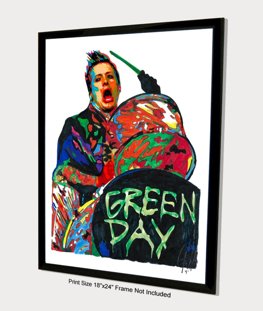 Tre Cool Green Day Drums Punk Rock Music Poster Print Wall Art 18x24