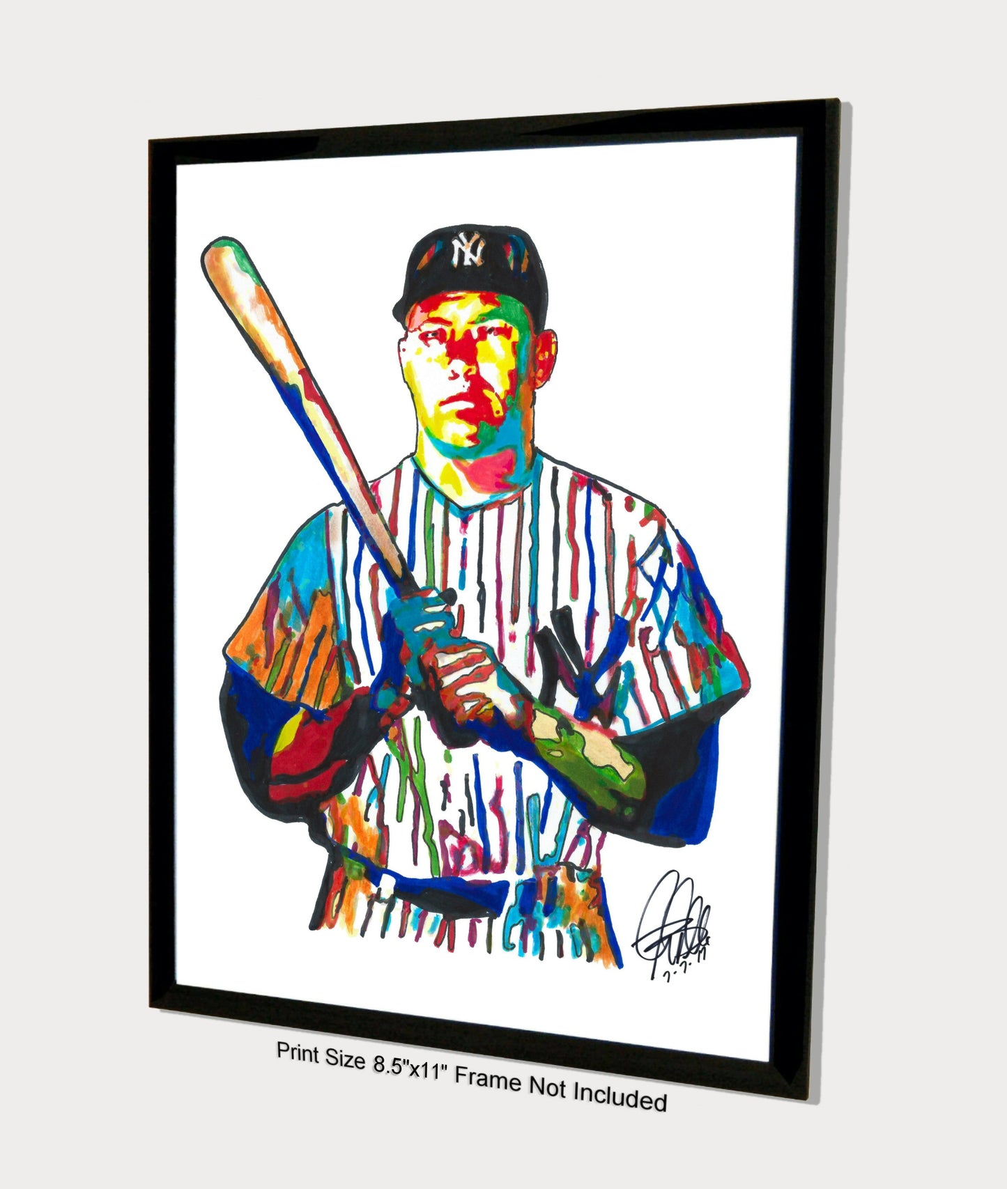 Mickey Mantle New York Yankees Baseball Print Poster Wall Art 8.5x11