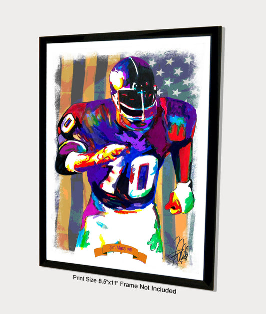 Jim Marshall Minnesota Vikings Football Poster Print Wall Art 8.5x11