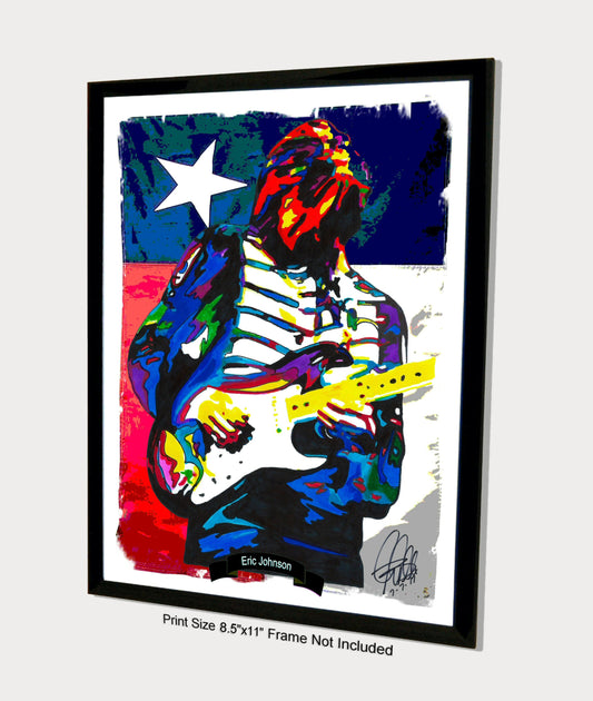 Eric Johnson Singer Guitar Blues Hard Rock Music Poster Print Wall Art 8.5x11