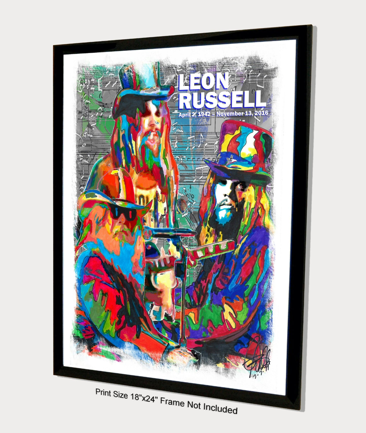 Leon Russell Piano Guitar Singer Rock Music Poster Print Wall Art 18x24