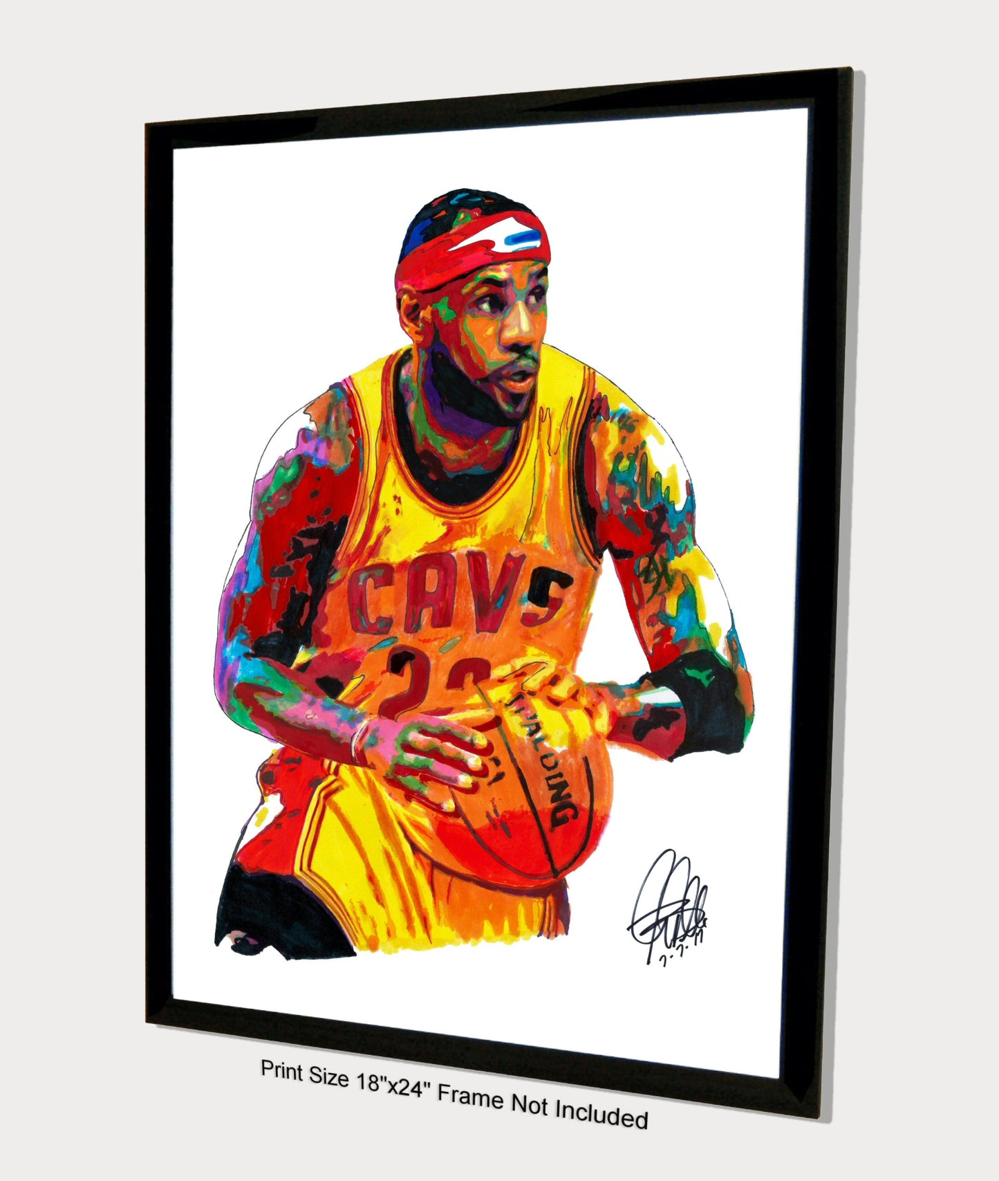 LeBron James Cleveland Cavaliers Sports Basketball Poster Print Wall Art 18x24