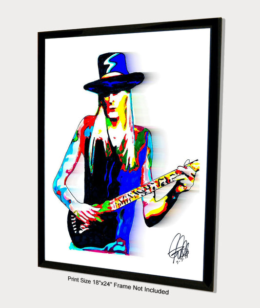 Johnny Winter Guitar Blues Rock Music Poster Print Wall Art 18x24