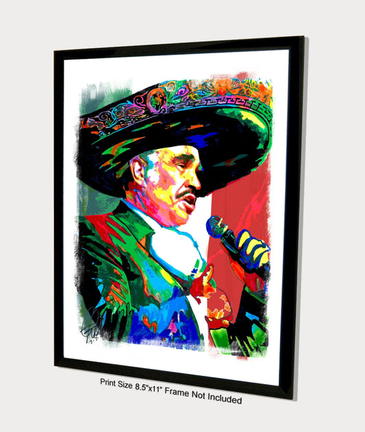 Vicente Fernandez Singer Ranchera Music Poster Print Wall Art 8.5x11