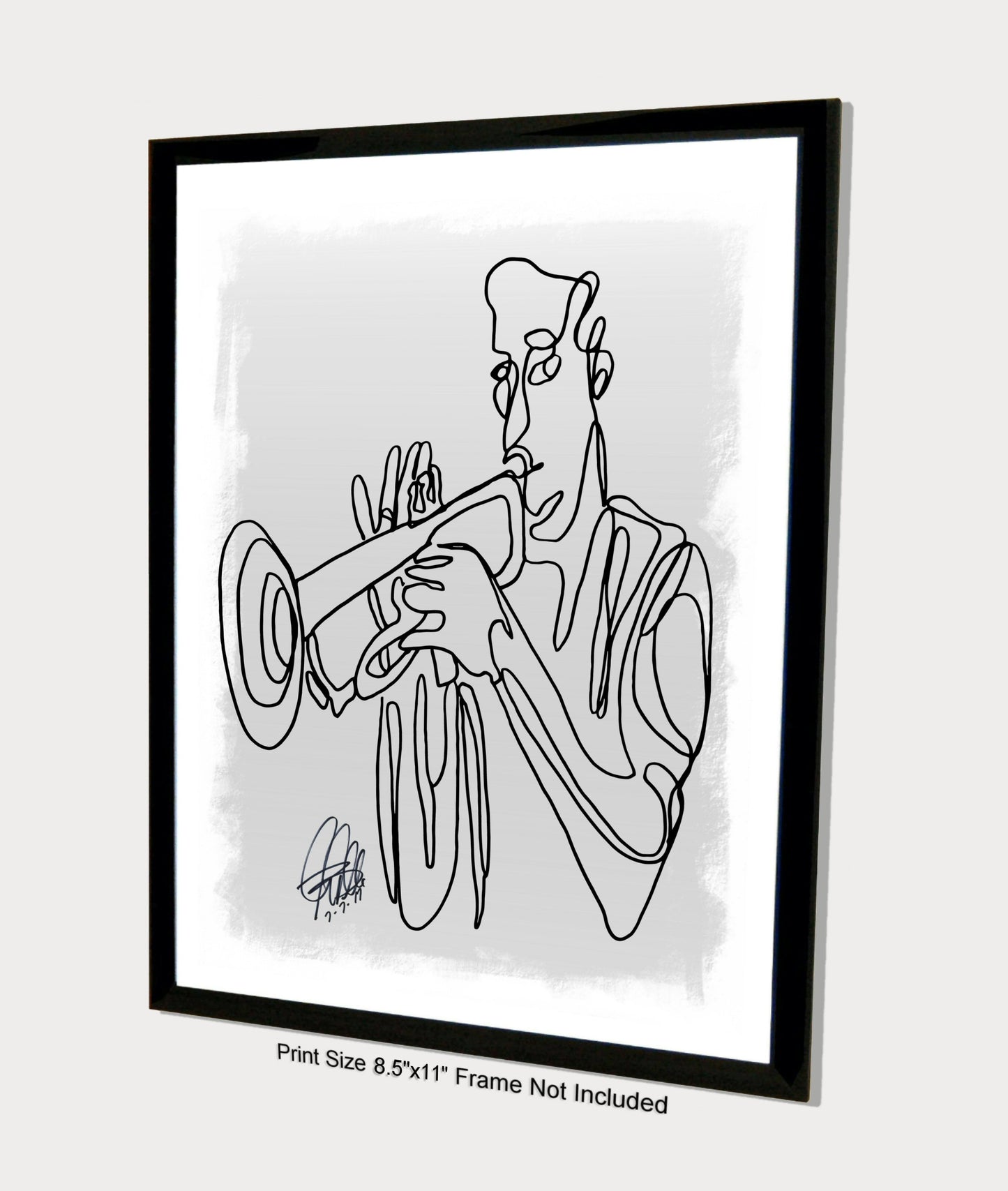 Trumpet Player Jazz Music Poster Print Wall Art 8.5x11