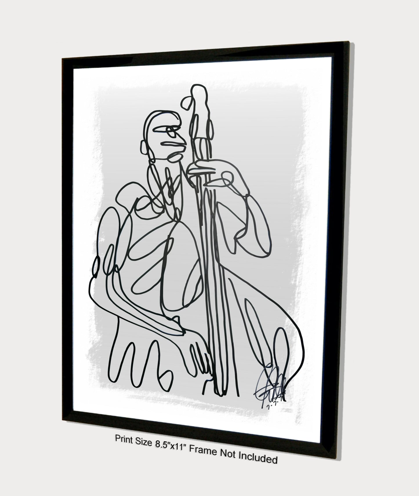 Upright Bass Player Music Poster Print Wall Art 8.5x11