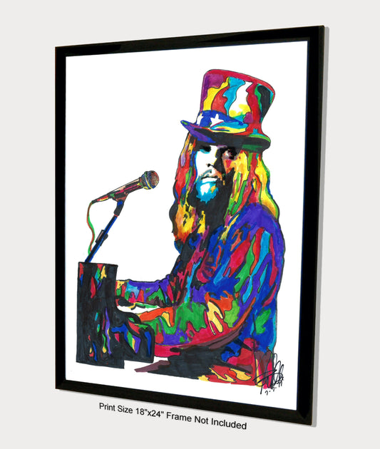 Leon Russell Guitar Piano Singer Rock Music Poster Print Wall Art 18x24