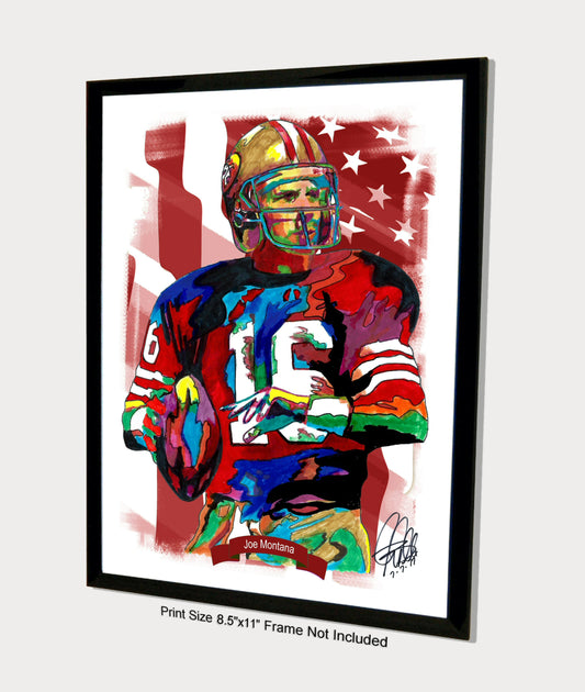 Joe Montana San Francisco 49ers QB Football Sports Poster Print Wall Art 8.5x11