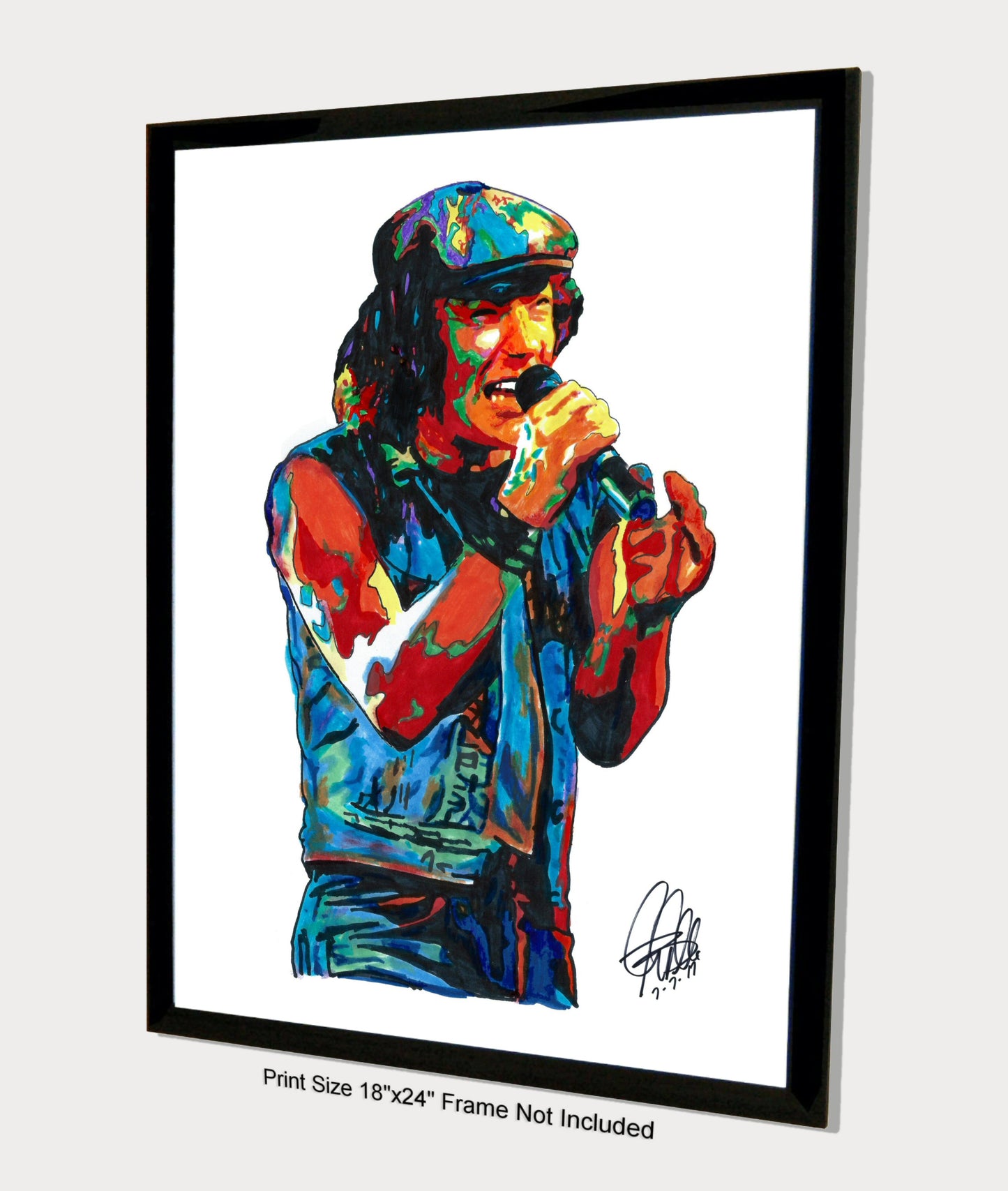 Brian Johnson ACDC Hard Rock Music Poster Print Wall Art 18x24