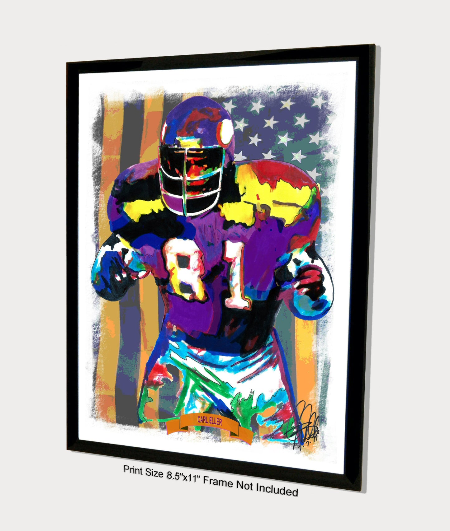 Carl Eller Minnesota Vikings Football Print Poster Wall Art 8.5x11