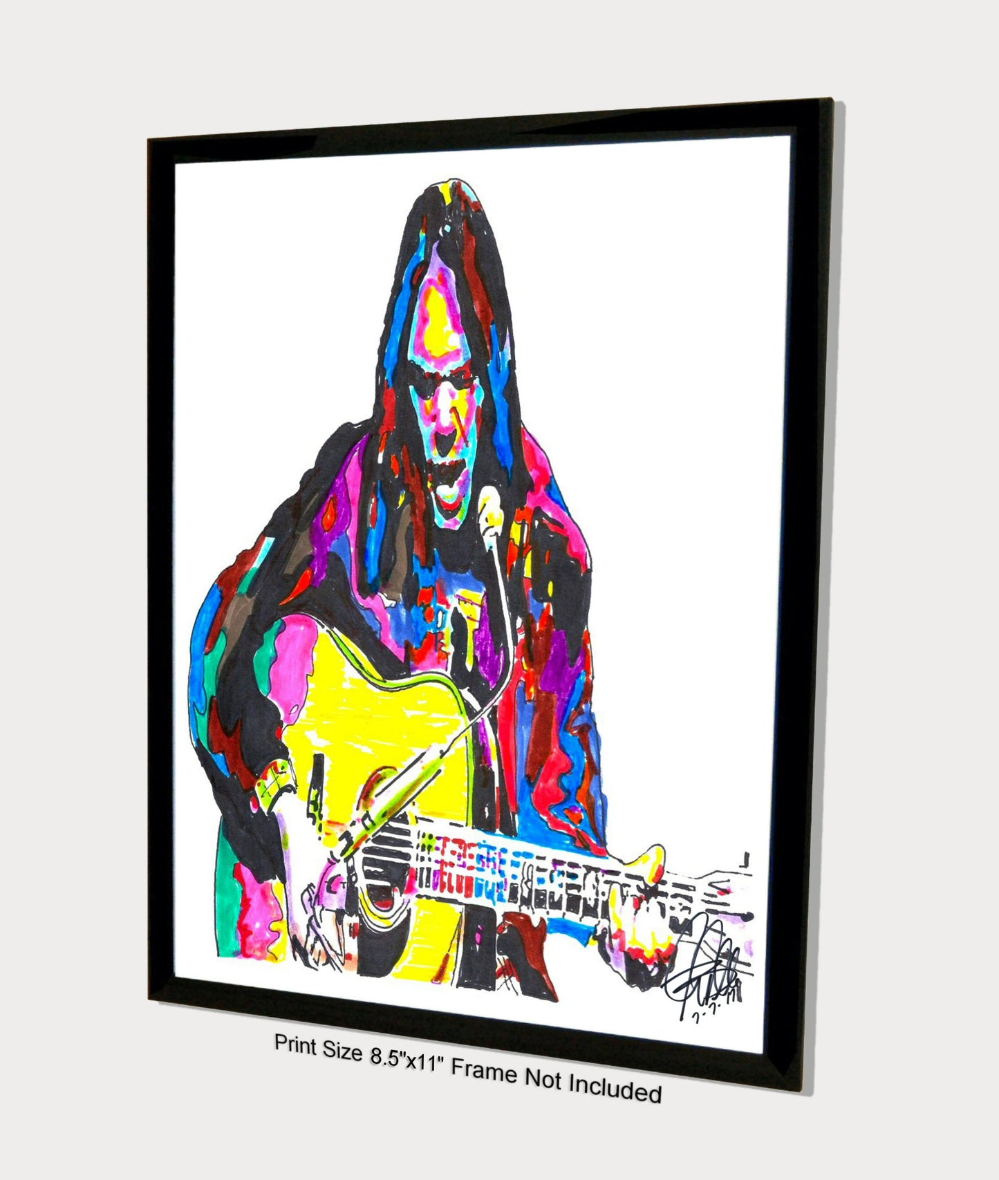 Neil Young CSNY Guitar Folk Rock Music Poster Print Wall Art 8.5x11