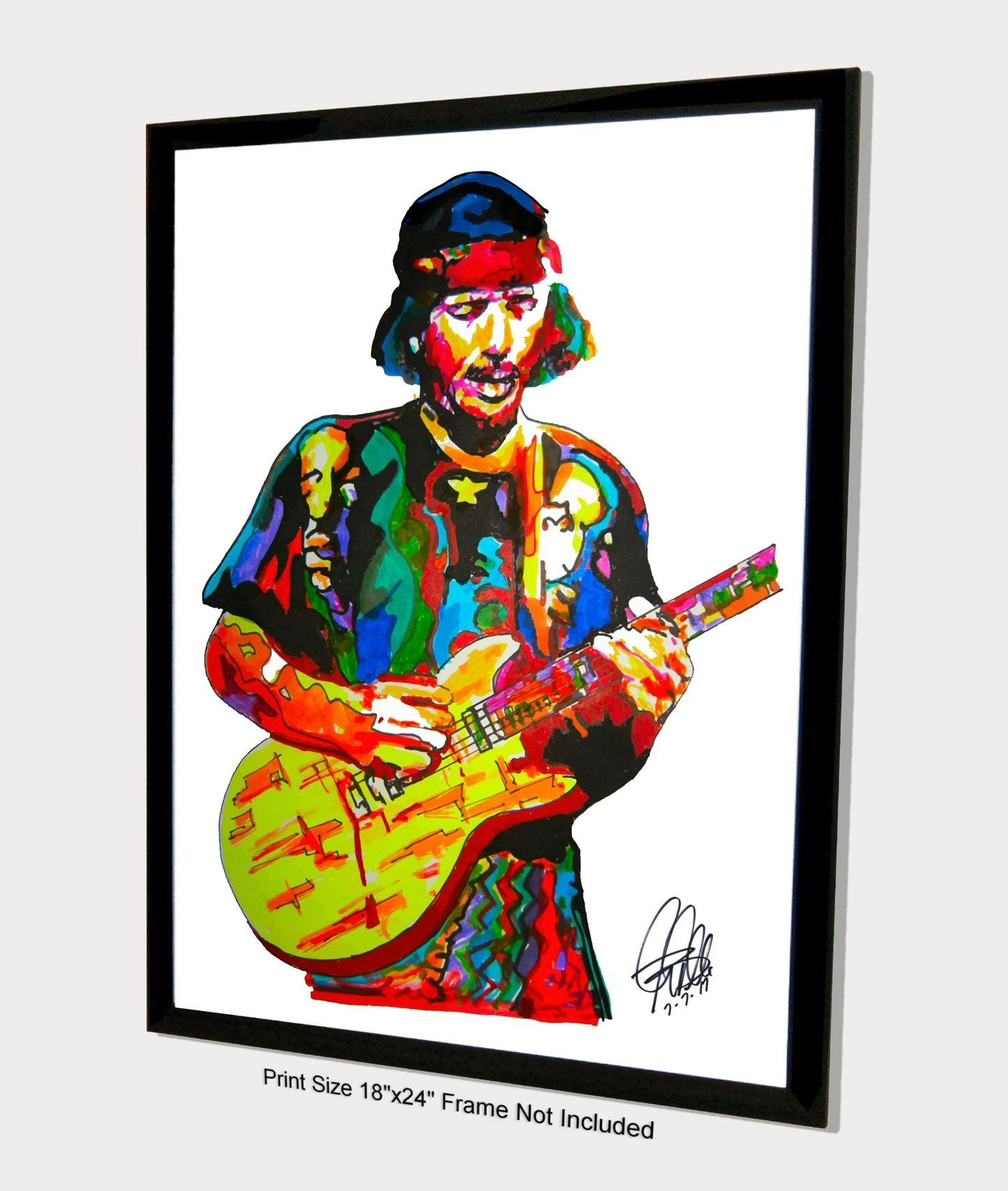 Carlos Santana Guitar Rock Music Print Poster Wall Art 18x24