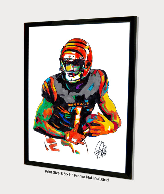 Ja'Marr Chase Cincinnati Bengals Football Sports Poster Print Wall Art 8.5x11