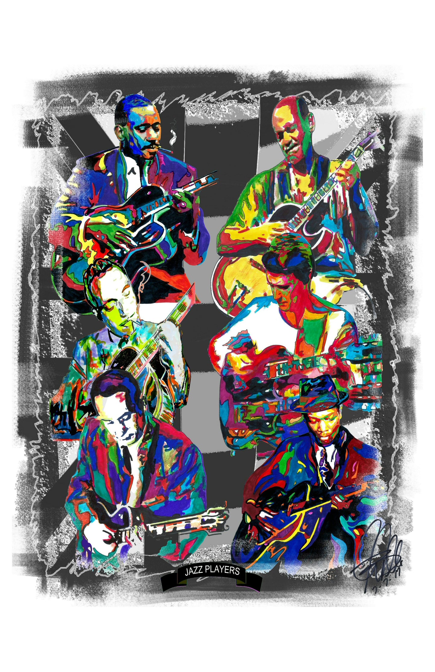 Jazz Guitar Players Music Poster Print Wall Art 11x17