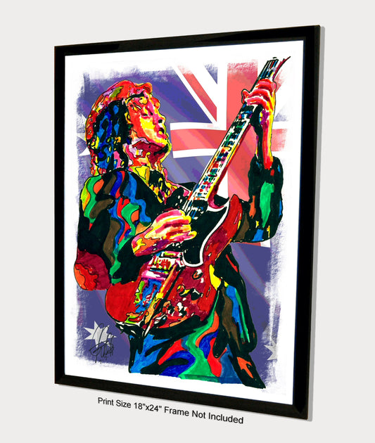 Angus Young ACDC Guitar Blues Hard Rock Music Poster Print Wall Art 18x24