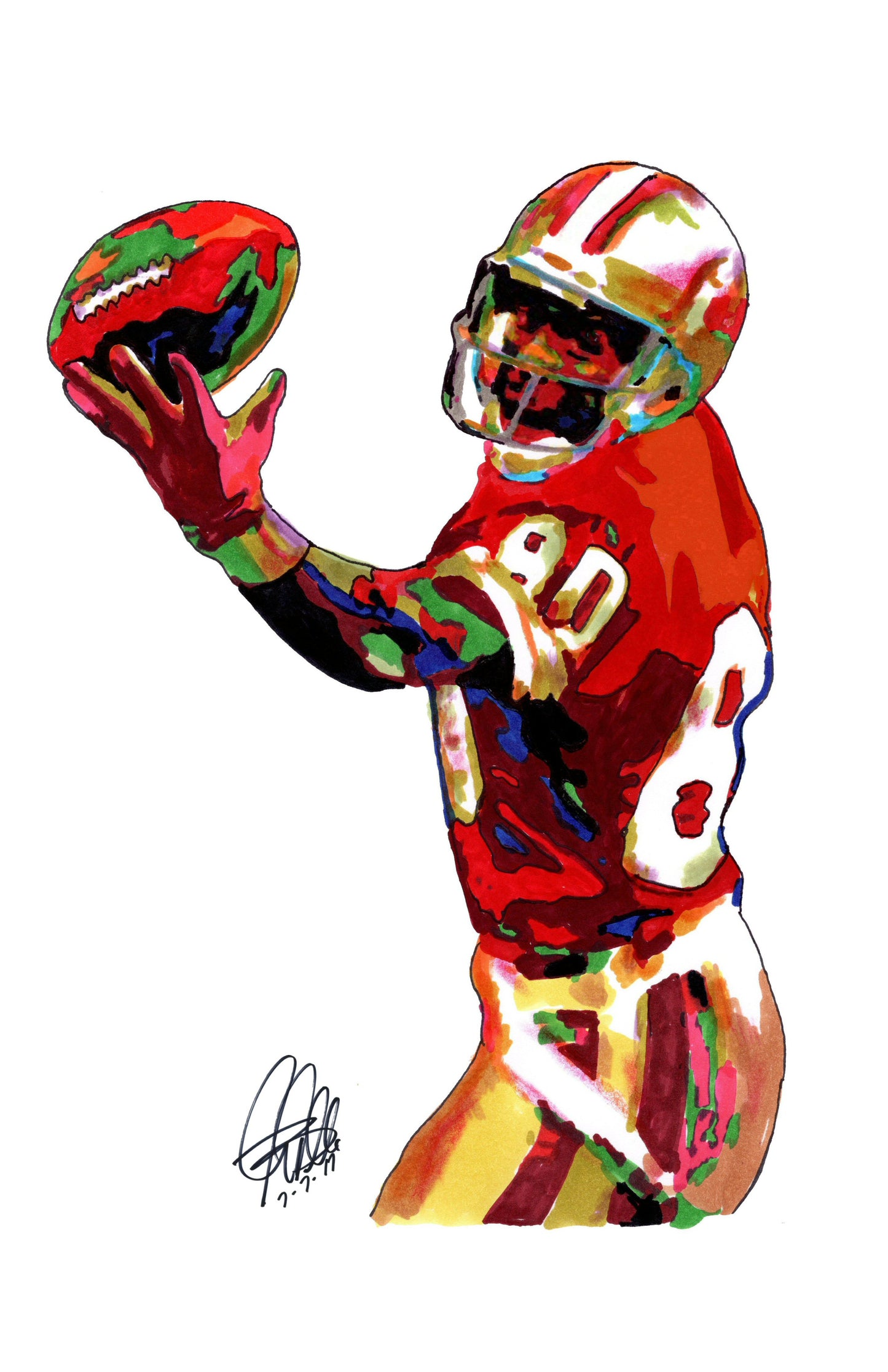 Jerry Rice San Francisco 49ers Football Sports Poster Print Wall Art 11x17