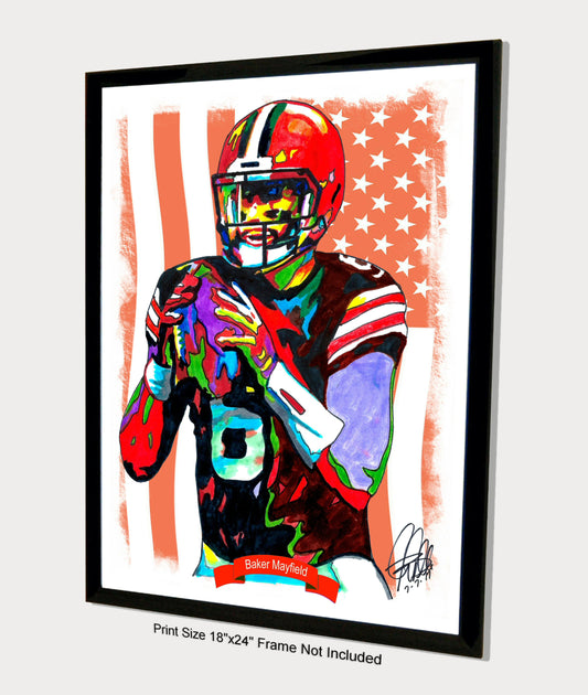 Baker Mayfield Cleveland Browns Football Sports Poster Print Wall Art 18x24