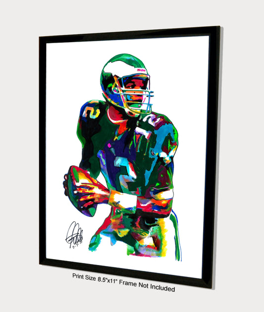 Randall Cunningham Philadelphia Eagles QB Football Poster Print Wall Art 8.5x11