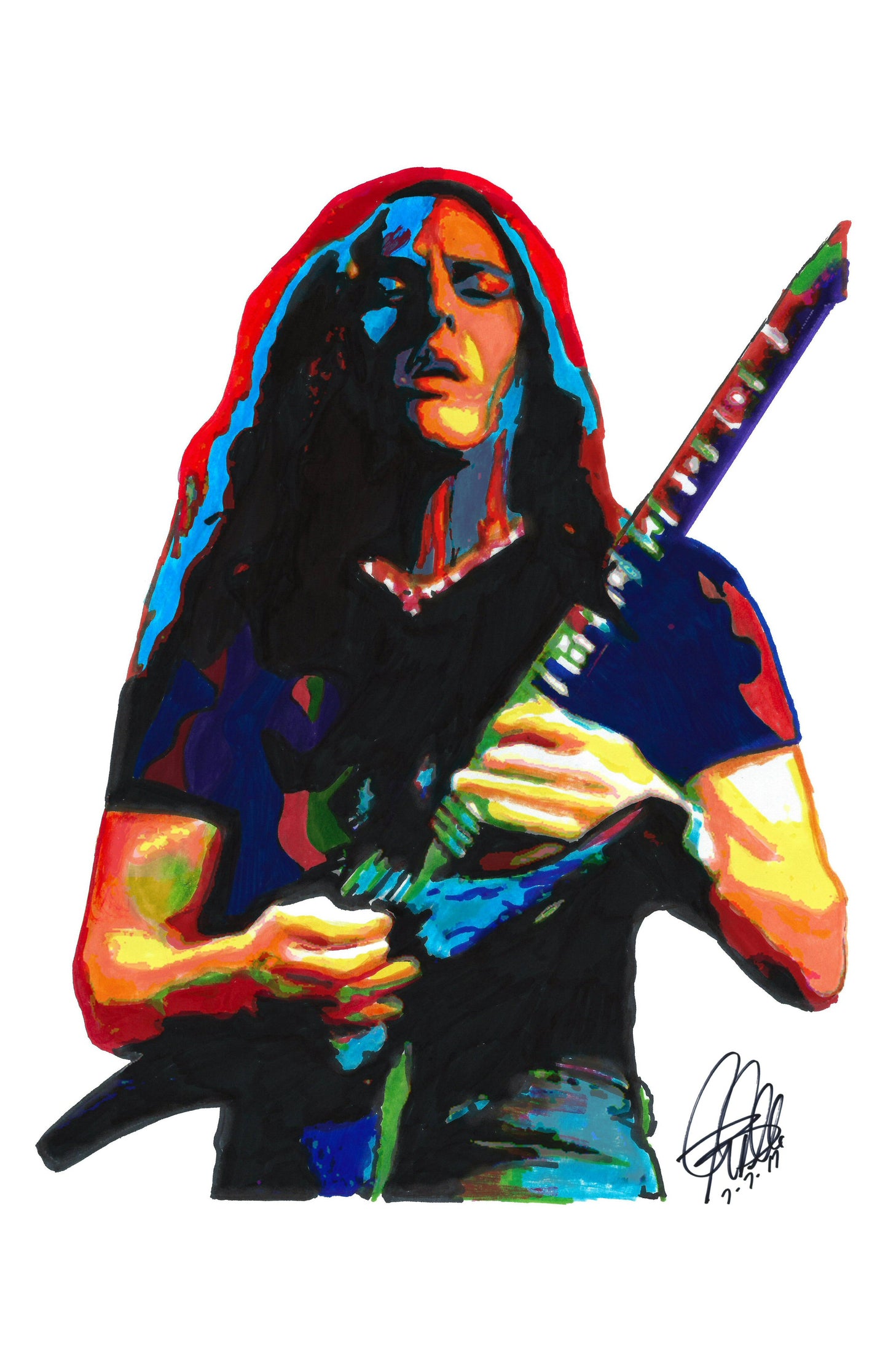 Chuck Schuldiner Death Singer Guitar Rock Music Poster Print Wall Art 11x17