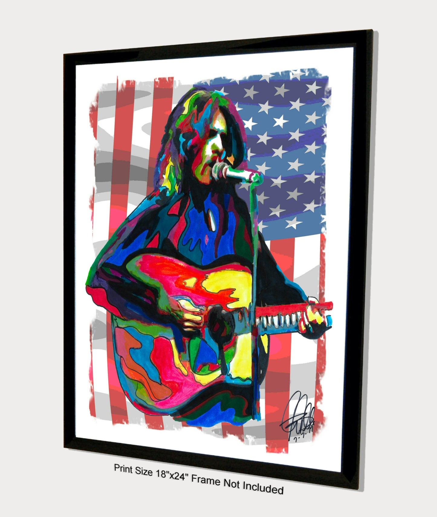 Glenn Frey Eagles Singer Guitar Folk Rock Music Poster Print Wall Art 18x24