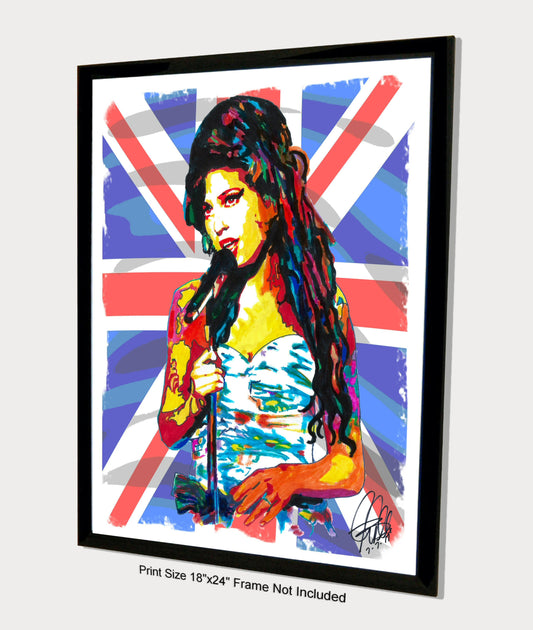 Amy Winehouse Singer Jazz Soul Music Print Poster Wall Art 18x24