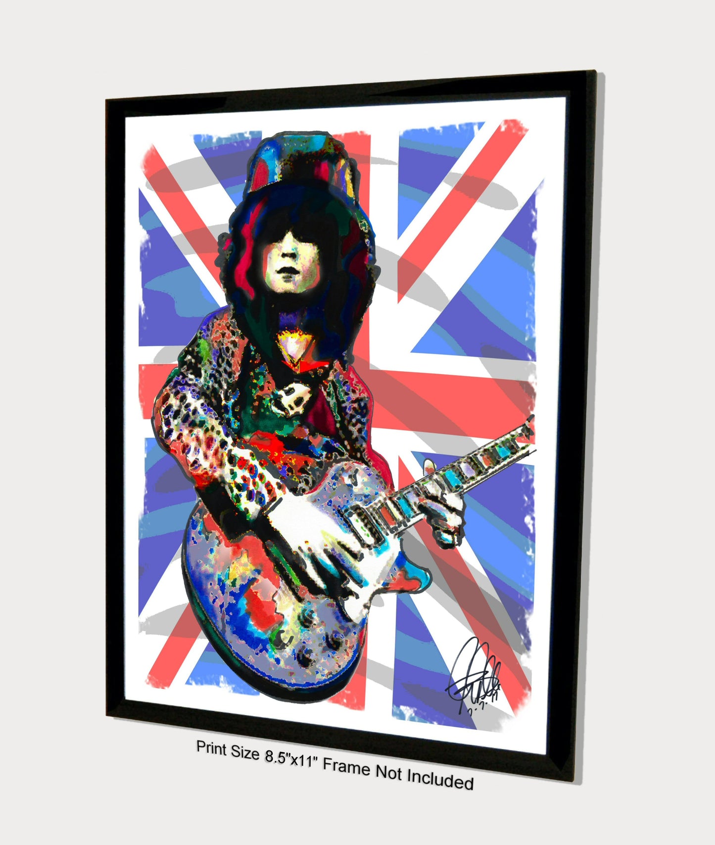 Marc Bolan T Rex Guitar Rock Music Poster Print Wall Art 8.5x11