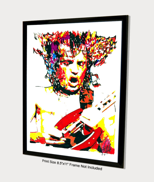 Angus Young ACDC Guitar Rock Music Poster Print Wall Art 8.5x11