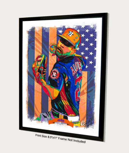 Jose Altuve Houston Astros Baseball Sports Poster Print Wall Art 8.5x11