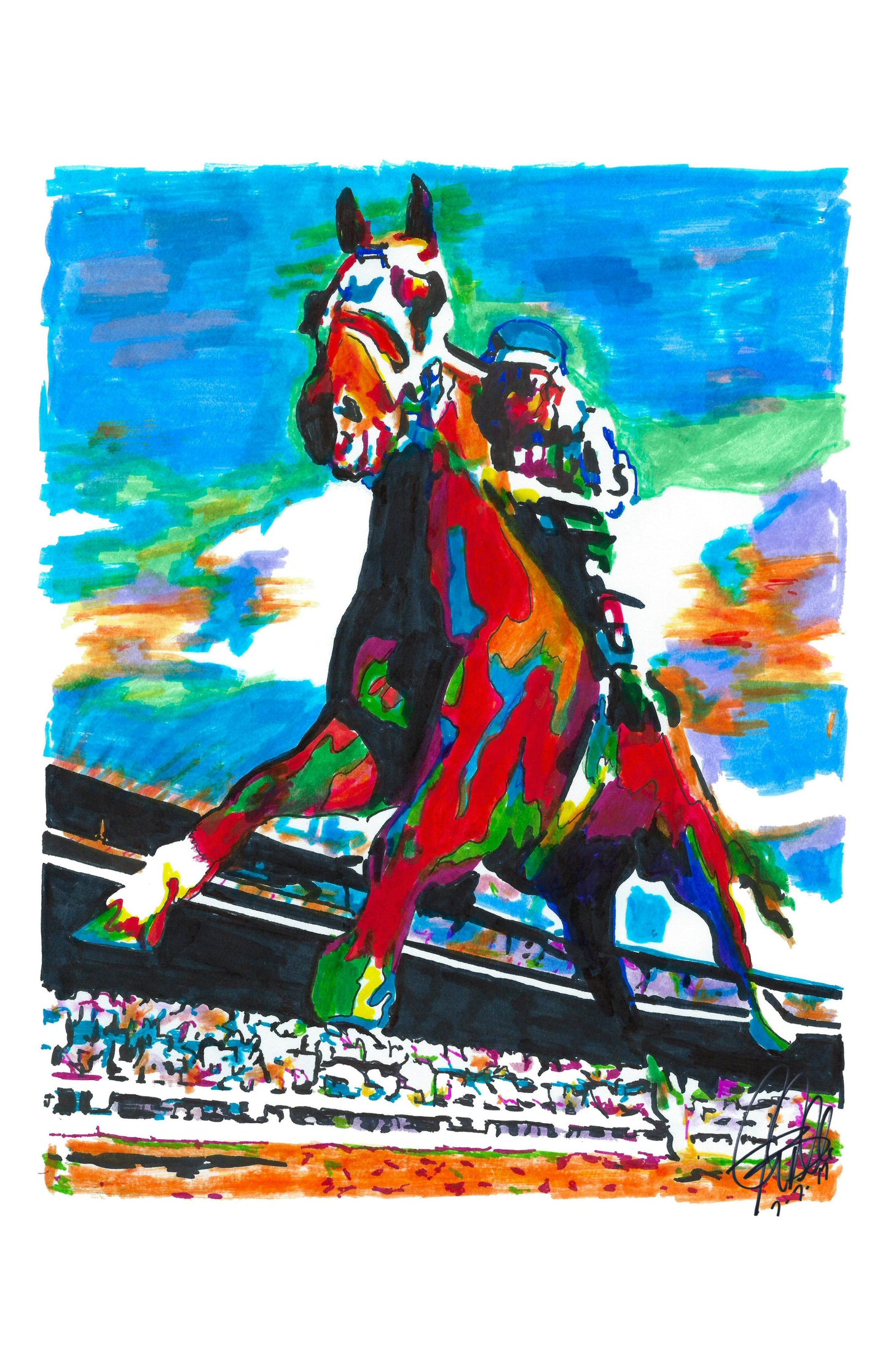 Secretariat Triple Crown Big Red Horse Racing Poster Print Wall Art 11x17