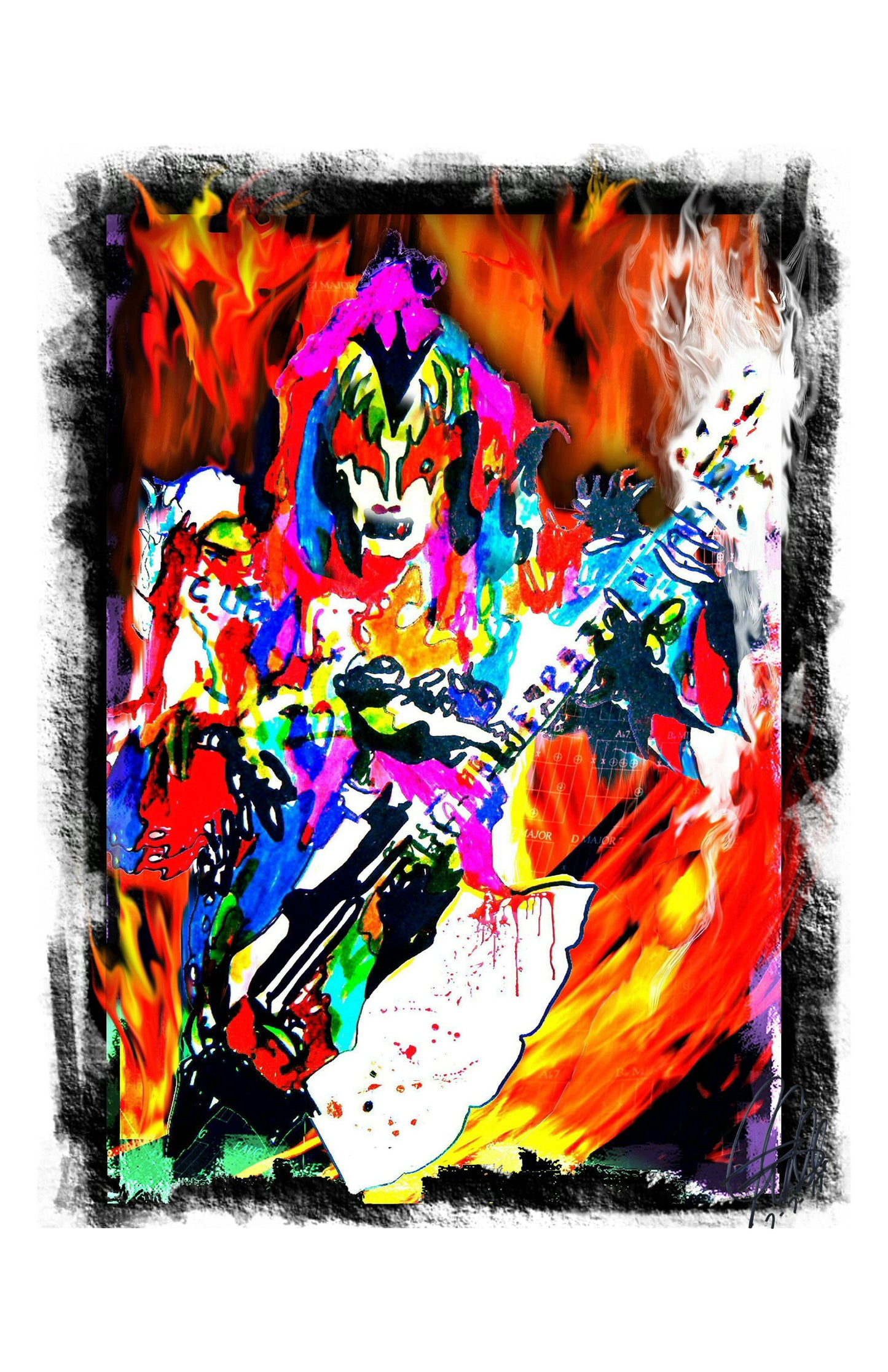 Gene Simmons Kiss Bass Guitar Rock Music Poster Print Wall 11x17