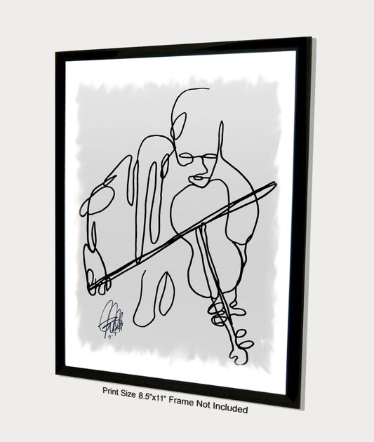 Violin Player Music Poster Print Wall Art 8.5x11