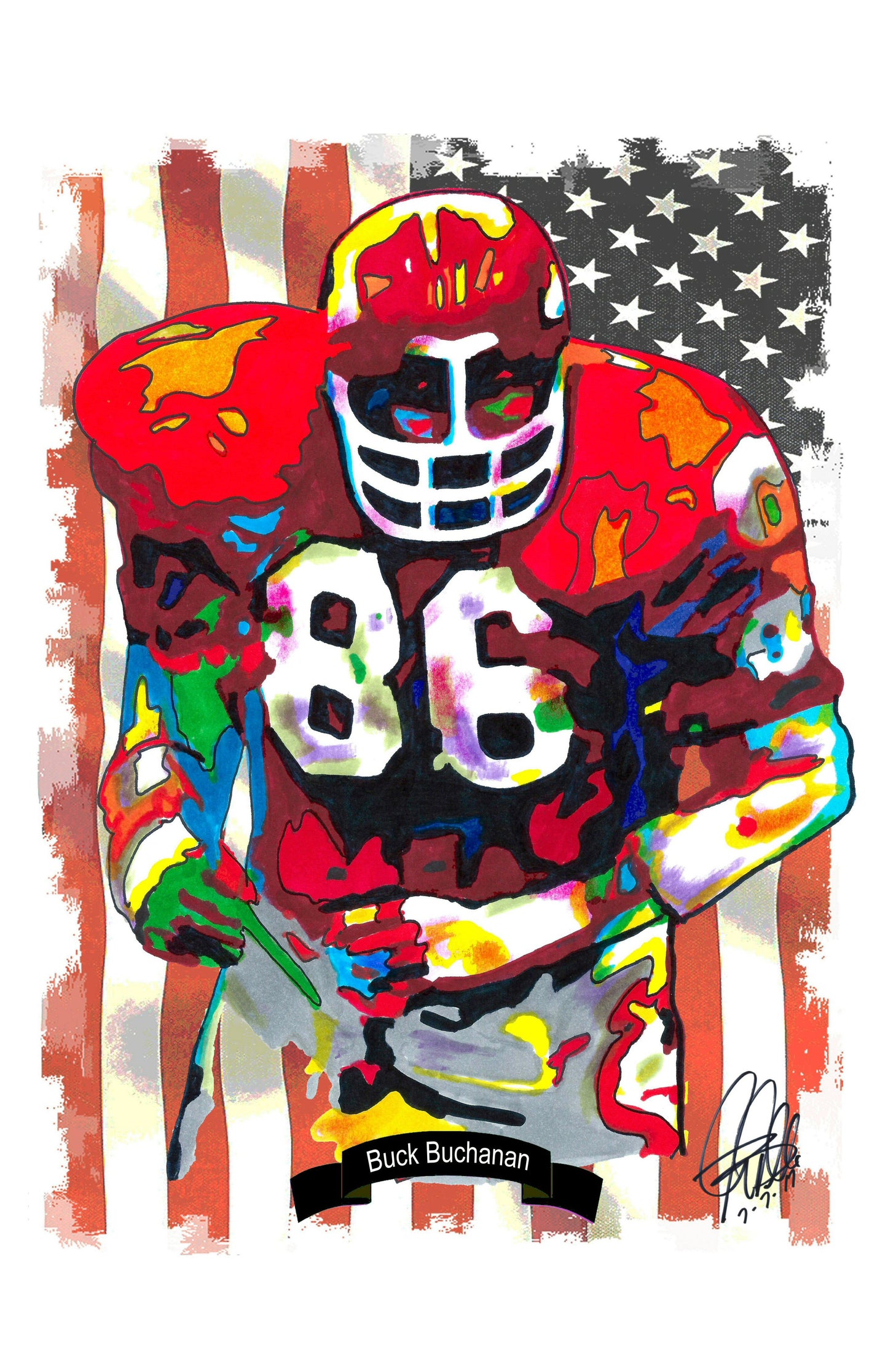 Buck Buchanan Kansas City Chiefs Football Poster Print Wall Art 11x17