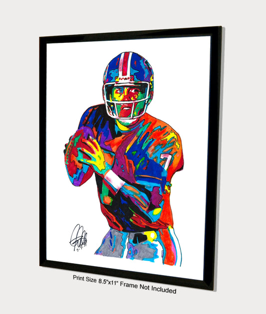 John Elway Denver Broncos QB Football Sports Poster Print Wall Art 8.5x11