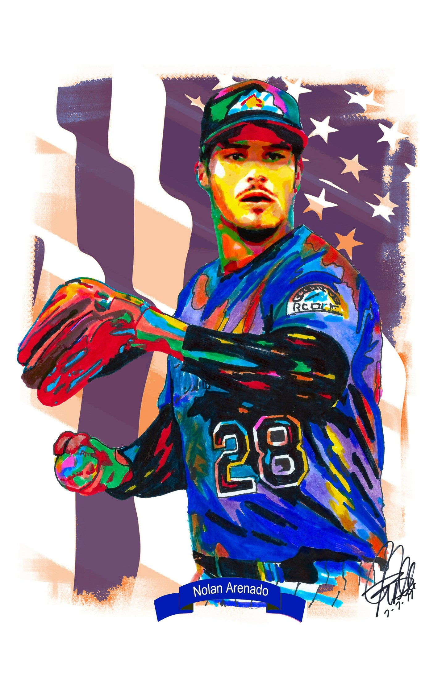 Nolan Arenado Colorado Rockies Baseball Sports Poster Print Wall Art 11x17