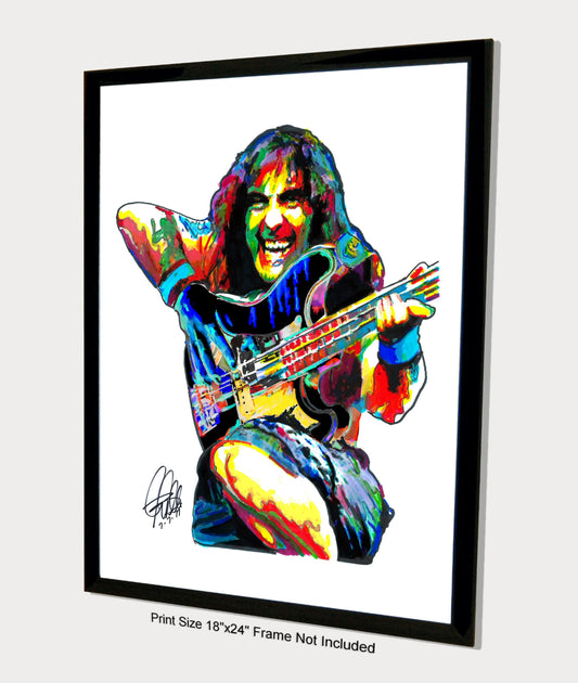 Steve Harris Iron Maiden Bass Guitar Rock Music Poster Print Wall Art 18x24