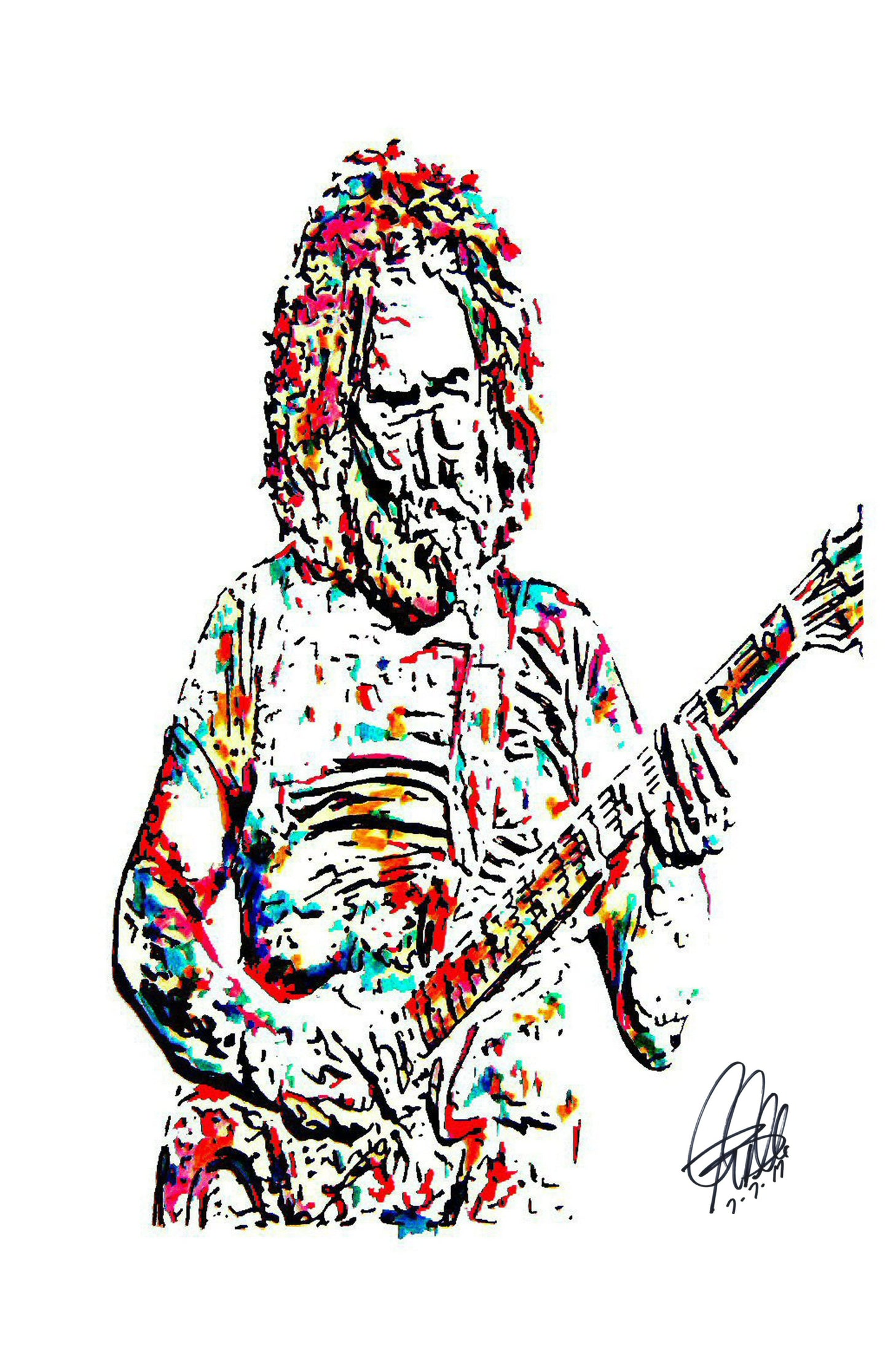 Jerry Garcia Grateful Dead Guitar Rock Music Poster Print Wall Art 11x17