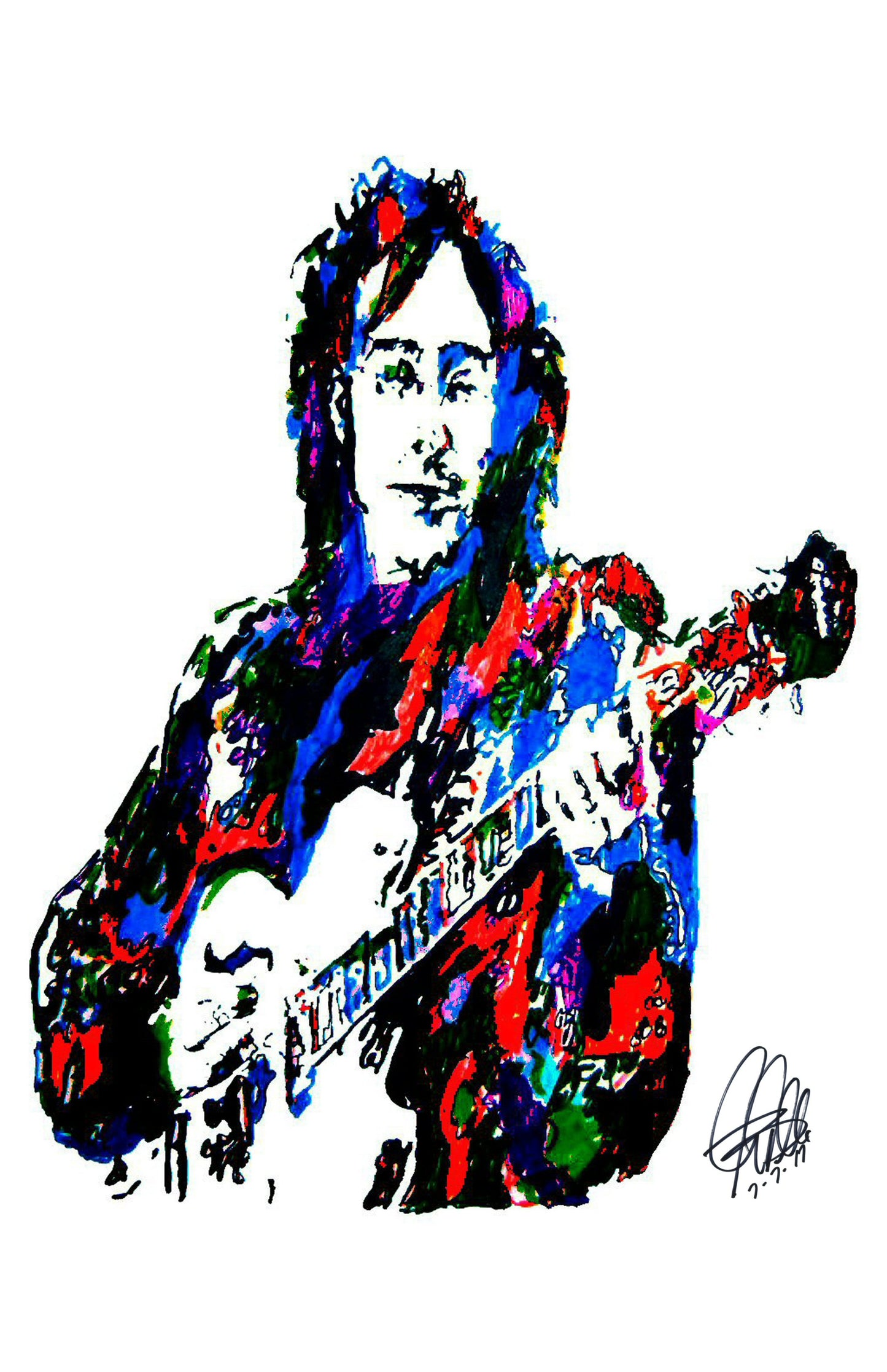 John Lennon The Beatles Singer Guitar Music Print Poster Wall Art 11x17