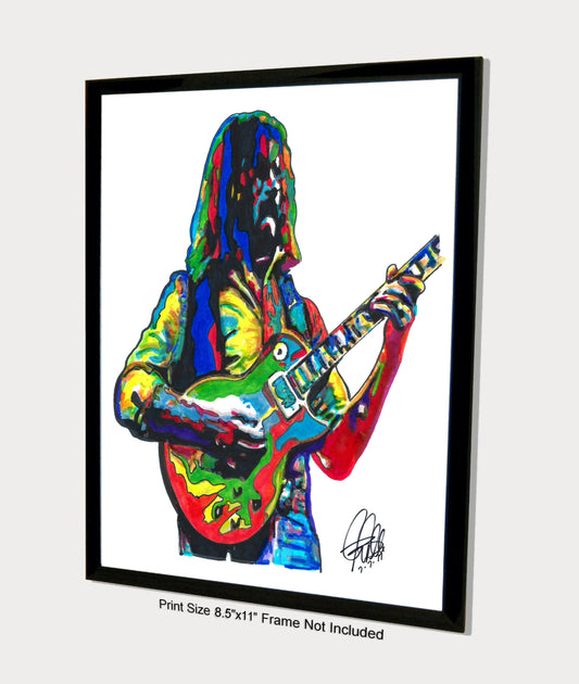 Dickey Betts The Allman Brothers Band Guitar Music Poster Print Wall Art 8.5x11