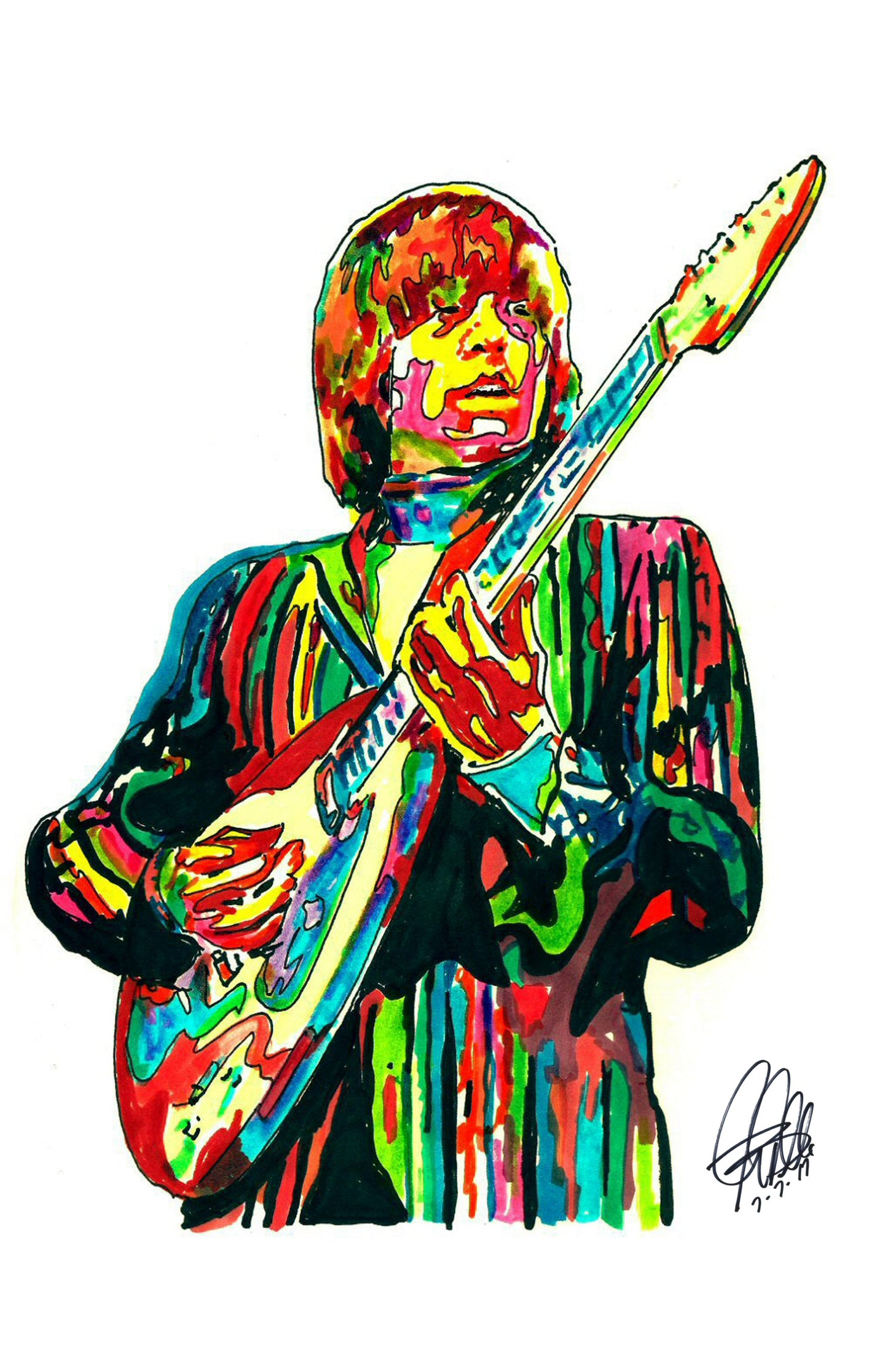 Brian Jones Guitar Hard Rock Music Poster Print Wall Art 11x17