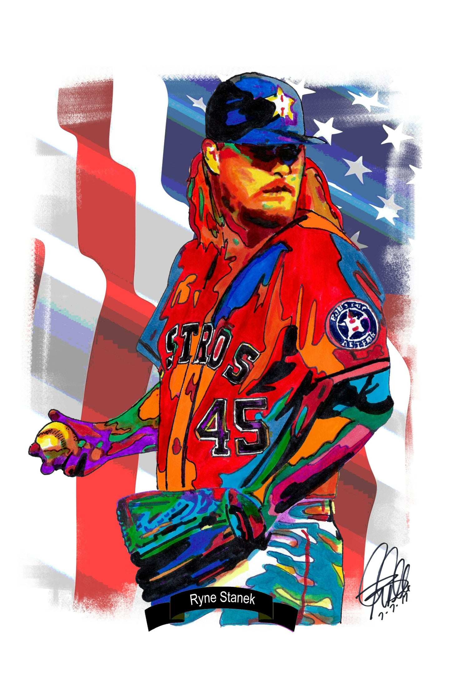 Ryne Stanek Houston Astros Baseball Sports Print Poster Wall Art 11x17