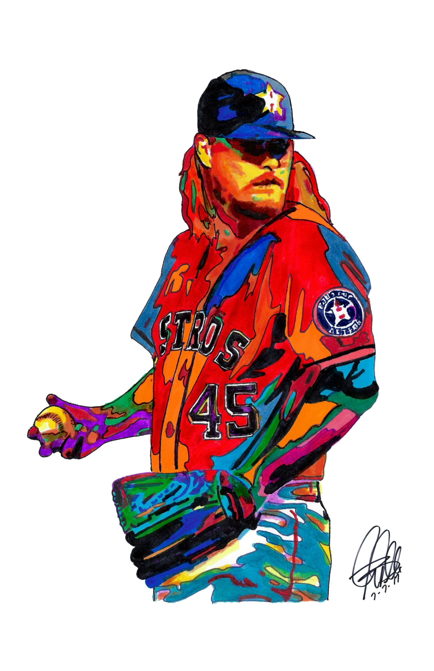 Ryne Stanek Houston Astros Pitcher Baseball Sports Print Poster Wall Art 11x17