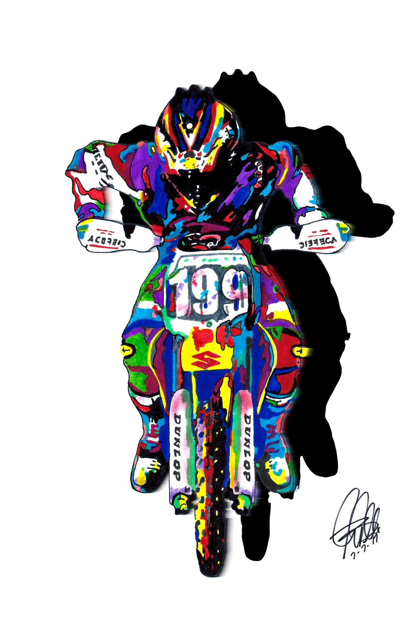 Travis Pastrana Motocross Freestyle Dirt Bike Poster Print Wall Art 11x17